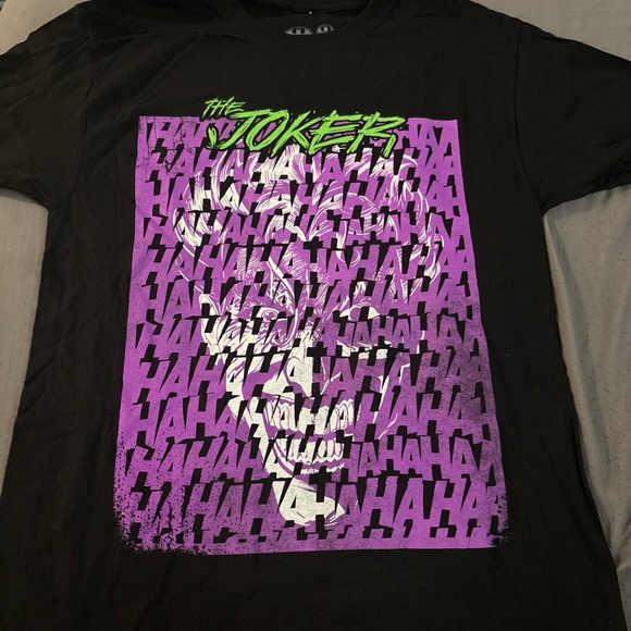 DC Batman Black Tee with Green and Purple Joker Design - Picture 2 of 3